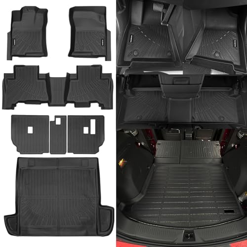 Naibeve Floor Mats for 2010 2011 2012 Toyota 4Runner-All Weather Custom for Toyota 4Runner Floor Mats & Cargo Mats & Backrest Mats Waterproof Interior Accessories - size: 6)4Runner|2010-2012