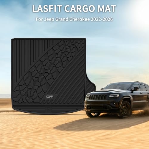LASFIT Trunk Mat for Jeep Grand Cherokee WL 2022-2025 2026 5-Seat (Include 4xe, NOT for L) All Weather TPE Custom Fit Cargo Mat Trunk Liner Cargo Liner, Black - style: Grand Cherokee 5-Seat 2022-2026 Cargo Mat