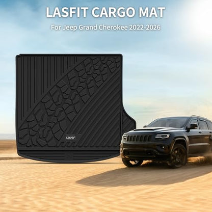 LASFIT Trunk Mat for Jeep Grand Cherokee WL 2022-2025 2026 5-Seat (Include 4xe, NOT for L) All Weather TPE Custom Fit Cargo Mat Trunk Liner Cargo Liner, Black - style: Grand Cherokee 5-Seat 2022-2026 Cargo Mat