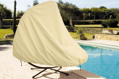 Patio Hanging Chaise Lounge Cover 73 Inch Waterproof 900D Heavy Duty Outdoor Swing Chair Cover for outdoor Hammock (Beige) - color: Beige