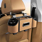 Back Seat Car Organizer,4 in 1 Multifunctional Car Back Seat Storage Box with Drink Cup Holder Tissue Box, for Hold Phone,Snacks, Drinks, Handbag-Light Brown - color: Light Brown