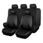 Flying Banner car seat Covers Full Set Faux Leather Air Mesh Breathable Man Lady Airbag Compatible Rear Bench Split 40/60 50/50 60/40 Truck Pick Up (Full Set - Low Back, Black Black) - color: Black Black