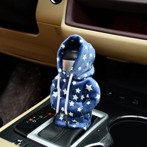 Car Gear Shifter Shift Knob Hoodie Cover Star Glow in The Dark Universal Funny Mini Automotive Interior Accessories for Gearshift, Blue - color: Blue