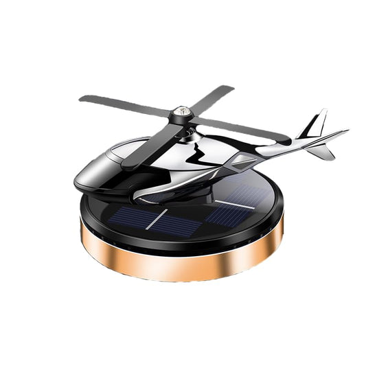 Car Air Freshener, Helicopter Solar Energy Rotating Aromatherapy Al Alloy Diffuser,Long-Lasting Fragrance, Interior Decoration Accessories Diffuser for Car and Home（Gold) - color: Gold