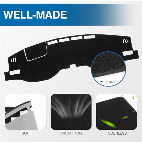 KUST Black Dash Cover for Toyota Venza 2021 2022 2023 2024 (LE, XLE, Limited) Left Hand Driving Polyester Dashboard Cover Non-Slip Center Console Dash Cover Sunshade Windshield No Glare - size: Venza 21-24(black)