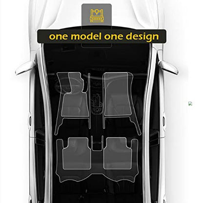 Custom Leather Car Mats, Vehicle-Specific Fit All-Weather Floor Mats, 100% Waterproof Anti-Slip Durable Protection for SUV Truck Sedan, Precision Tailored Protection (Side White Medium Black) - color: Side White Medium Black