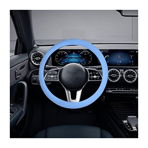 Car Silicone Steering Wheel Cover, Soft Anti-Slip Auto Steering Wheel Protector Fit 14 Inch, Universal Vehicle Interior Accessories for Cars, SUVs, Trucks, and Vans (Sky Blue) - style: Sky Blue