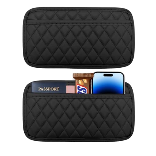 2 PCS Car Side Pocket Organizer, Leather Adhesive Auto Side Seat Back Storage Pocket, Waterproof Phone Document Sunglasses Holder Vehicle Gap Filler Pouch, Car Accessories (Large) - size: Large