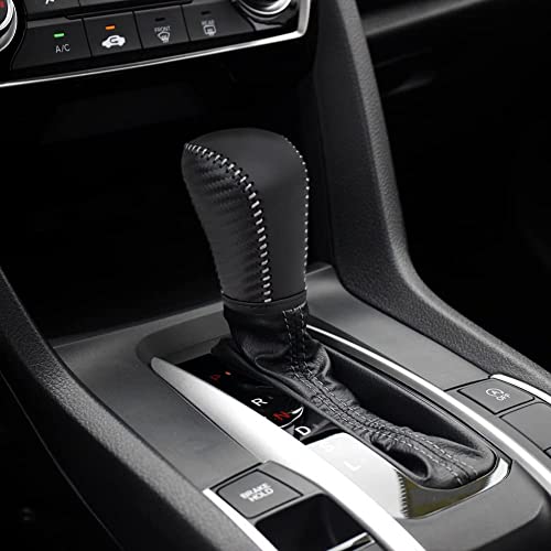 Auto Car Leather Gear Shift Knob Cover for Honda Civic 10th Gen 2021 2020 2019 2018 2017 2016 Accessories (E) - color: E