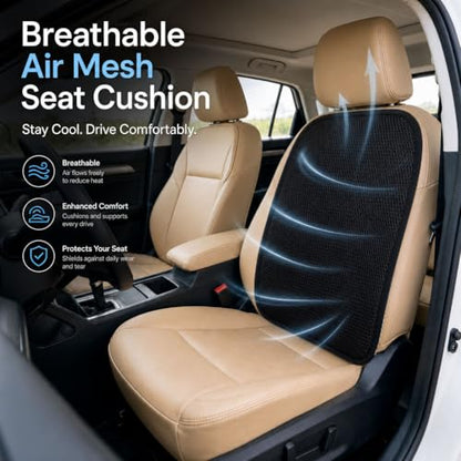 acdiac Summer Cool 3D Air Mesh Breathable Vented Car Seat Cushion Pad,Universal Auto Back Cooling Ventilated Seat Cover for Car SUV Truck Van Pickup for Driving Seat(Black, 1 Pack Back Cushion) - size: 1 pack back cushion