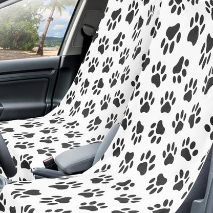 Hahafelt 2 Pack Car Seat Towel Covers with Storage Bag, 63 x 32 Inch Universal Non Slip Waterproof Sweat Protector for Car Truck, Gym Swimming Running, Machine Washable (Dog Footprints) - style: Dog Footprints