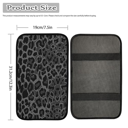UNICEU Auto Center Console Armrest Pad Seat Box Cover Universal Fit Car Armrest Cover Cushion Mat for Vehicle, SUV, Truck Car Accessories,Black Gray Leopard - color: Black Leopard