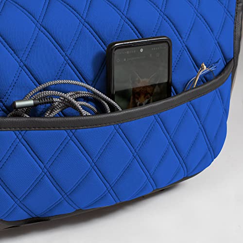 FH Group Car Seat Cushion – Neosupreme Single Front Seat Cover with Front Pockets, Airbag Compatible, Universal Fit Car Seat Cushion for Driver or Passenger Seat, SUV, Truck, Sedan & Van – Blue - color: Blue, style: Front