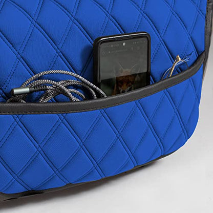 FH Group Car Seat Cushion – Neosupreme Single Front Seat Cover with Front Pockets, Airbag Compatible, Universal Fit Car Seat Cushion for Driver or Passenger Seat, SUV, Truck, Sedan & Van – Blue - color: Blue, style: Front
