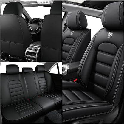 Car Seat Covers for Kia K5 2021-2026, Premium Nappa Leather, Waterproof, Anti-Slip, Full Coverage, Airbag Compatible, Breathable, All-Weather, Easy Install (5 Seats, Classic Black) - color: 5 Seats - Classic Black, size: Kia K5 2021-2026