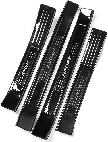 for Toyota RAV4 2025 2024 2023 Door Sill Protector Cover, Stainless Steel Outer Door Entry Guard Plate Fit for RAV-4 2022 2021 2020 2019 Trim Accessories Interior Decoration Sticker-Black - color: black, size: outer