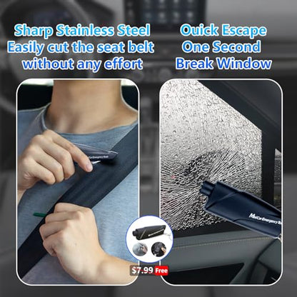 Seat gap filler Compatible with Toyota RAV4.Deeper Than Standard Retail Models(7.5cm)|Added Cup Holder (2 Fixed Points) + Hooks + Charging Cable Port |2pcs Black| Free Window Break Hammer 1pcs|