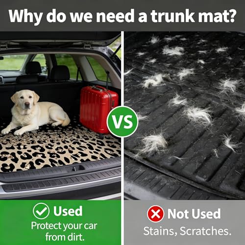 Car Trunk Mat - Universal Size 29" x 39", Leopard Print Pattern Cargo Liner, Car Accessory for SUVs/Sedan/Wagons, Durable Protective Mat, Trunk Liner for Families/Travel Enthusiasts - style: Leopard Print-9