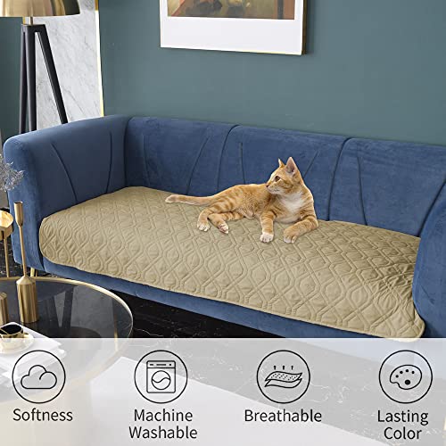 Ameritex Waterproof Dog Bed Cover Pet Blanket for Furniture Bed Couch Sofa Reversible - color: Beige+lightgrey, size: 30x53 Inch (Pack of 1)