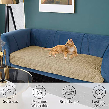 Ameritex Waterproof Dog Bed Cover Pet Blanket for Furniture Bed Couch Sofa Reversible - color: Beige+lightgrey, size: 30x53 Inch (Pack of 1)