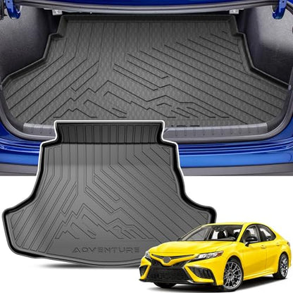 KUST Cargo Trunk Mat for Toyota Camry 2018-2025, Rear Cargo Liner for Camry Accessories All Weather TPE Rubber Raised Edge - style: Camry 2018-2025 │ Trunk Mat