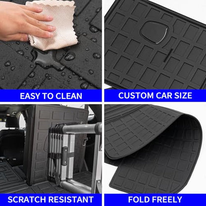 Rongtaod Cargo Mat Compatible with Hyundai Palisade 2020-2025 Trunk Mat Cargo Mat Cargo Liner All Weather Trunk Liner 2024 Palisade Accessories (Trunk Mats with Backrest Mat) - color: 20-25,Trunk Mat with Backrest Mat