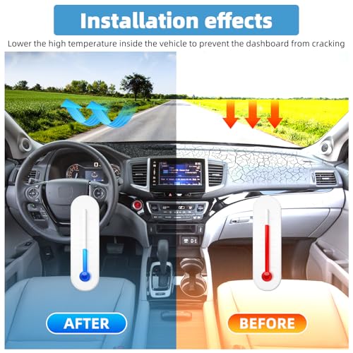 Dash Cover Mat for Honda Pilot 2016-2022 & Ridgeline 2017-2025 & Passport 2019-2025 Non-Slip Dashboard Cover Mat Sunshade UV Rays Protector Interior Accessories - size: Compatible with Pilot 2016-2022