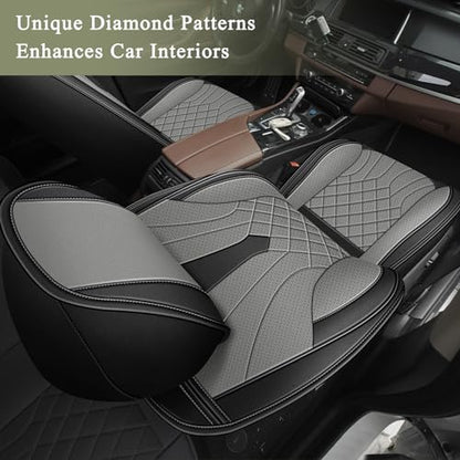 IKABEVEM Car Seat Covers Full Set for Honda CR-V CRV 2015-2025 2026-5 Seats- Breathable Cool Ice Silk Leather Seat Covers - Vehicle Seat Cushion (Black&Beige) - color: 099 Black&Grey, size: 27-CR-V-5 seat covers full set