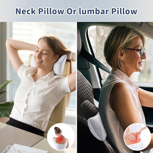 Pro Goleem Small Pillow 11"x7"x2.5" for Kids and Baby Sleeping with Name Tag Mini Tiny Pillow for Camping and Chair Car Air Nap Neck Lumbar Knee Rest Pillows, White - color: White