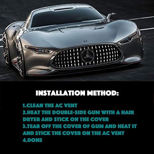 PGONE 15pcs Bling Crystal Rhinestone Accessories Interior Decorations Inner Air Vent Condition Front Cover for Mercedes Benz W205 C GLC Class X253 C253 (C-Front Air Vent)