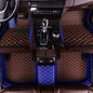 Custom Fit Car Floor Mats - Full Coverage Automotive Leather Floor Liners for Most Vehicles by MingyunSM (Coffee & Blue) - color: coffee & blue