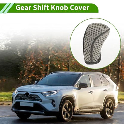 Universal Gear Shift Knob Cover Stick Shifting Handle Protector Manual Fabric 1 Pc Anti-Slip Grey - color: Gray