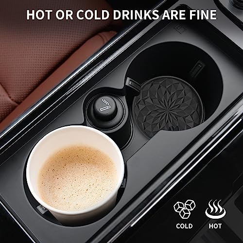 Car Coasters for Cup Holders [4 Pack] - 2.75In Silicone Auto Mug Mats - Universal Non-Slip Recessed Car Interior AccessoriesBlack - color: 4 Pack-black