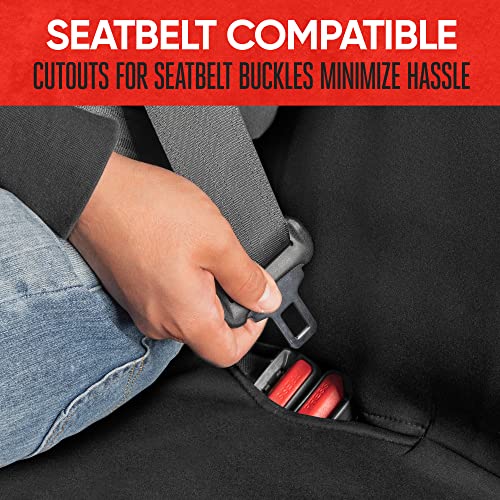 Motor Trend AquaShield Black Neoprene Rear Bench Seat Cover - 100% Waterproof Back Seat Protector for Car Truck Van SUV - Universal Fit for Dogs, Pets & Kids