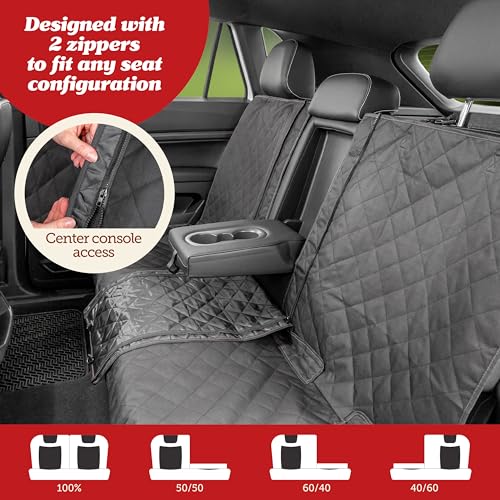 Lusso Gear Dog Car Seat Cover - Waterproof Non-Slip Car Back Seat Protector - Rear Car Seat Cover for Dogs - Universal Fit for Sedans Trucks SUVs - Scratchproof Backseat Car Cover - Machine Washable - color: - Premium Edition - Black
