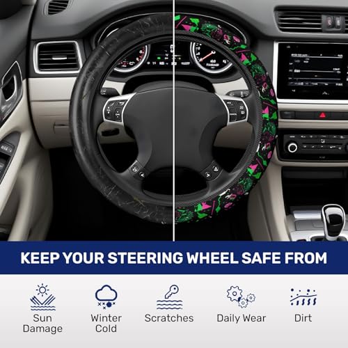 GENANY Good Witch Steering Wheel Cover, Non Slip Polyester Car Wheel Protector for Car SUV Truck, Universal 15 Inch - color: Good Witch