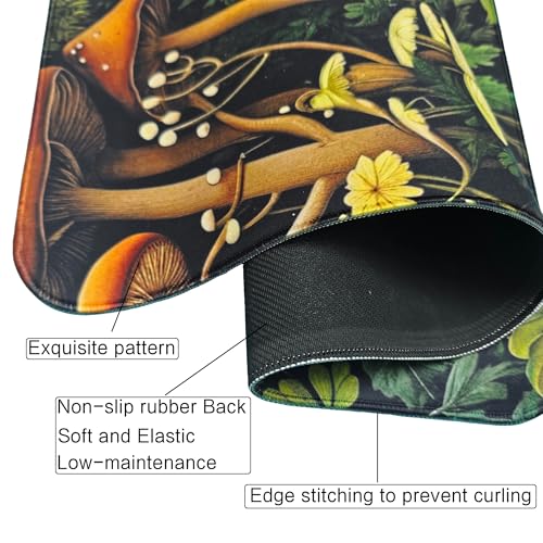 Artistic Fabric Car Floor Mats-Non-Slip Rubber Backing,Mushroom,Front (26.8x17.3in) & Rear (13x17.3in) Set-Water Absorbing, Durable Automotive Floor Liners with Stylish Patterns - color: Mushroom