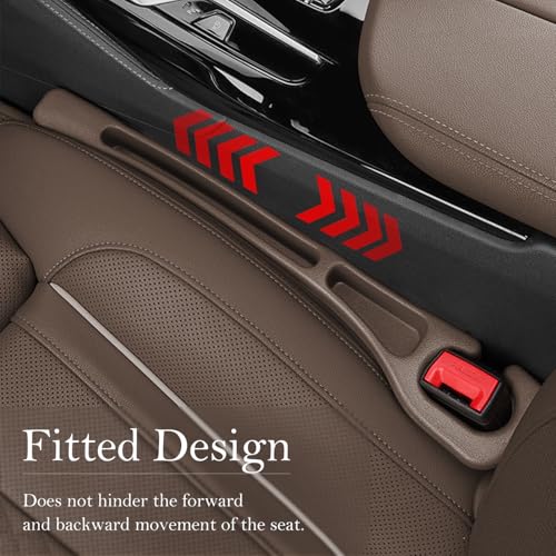 Car Seat Gap Filler 2-Pack, Universal Car Seat Gap Filler Organizer, Seat Gap Plug – Fills Gap Between Seat & Console (Brown) - color: BROWN