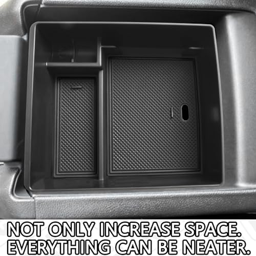 Compatible with GMC Acadia Center Console Organizer 2017-2019 2020 2021 2022 2023 Acadia SL SLE SLT Denali AT4 Interior Accessories, ABS Armrest Storage Box Insert Tray, Black