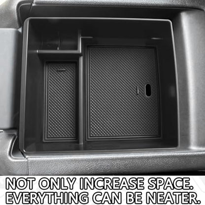 Compatible with GMC Acadia Center Console Organizer 2017-2019 2020 2021 2022 2023 Acadia SL SLE SLT Denali AT4 Interior Accessories, ABS Armrest Storage Box Insert Tray, Black