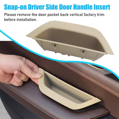 Jaronx Compatible with BMW X3 F25/X4 F26 Door Handle Cover, 4PCS Driver Side Door Armrest Pocket Insert & Interior Passenger Pull Handle Covers for BMW X3 F25 2010-2016, X4 F26 2014-2017 (Beige)