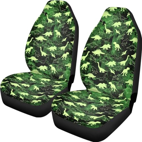 Cartoon Dragon Print 2Pcs Car Seat Cover Set Front Auto Inteior Decorative for Women Men Comfortable Drive Seat Covers Universal Fit for SUV,Van,Truck,Sedan - color: Cartoon Dragon Print 86