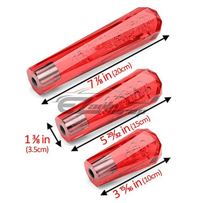 EZAUTO WRAP Shift Knob Stick Crystal Transparent Bubble Red Throw Gear Shifter 10cm - color: Red, size: 10cm