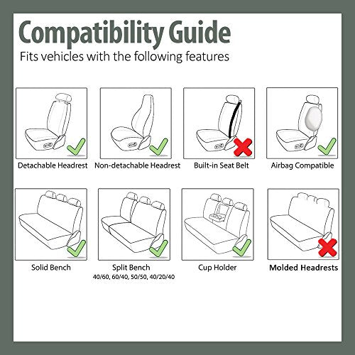FH Group Three Row 7 Seater - Premium Modernistic Cars Seat Covers Fit Most Car, Truck, SUV, & Van Blue/Black - color: Blue, style: 7 Seater