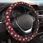Snowflake Christmas Red Buffalo Plaid Car Steering Wheel Cover,Non-Slip Elastic Neoprene-Sweat Car Accessories,Universal 15 Inch Fit Auto, Vans Trucks,Suvs, Truck - color: Snowflake