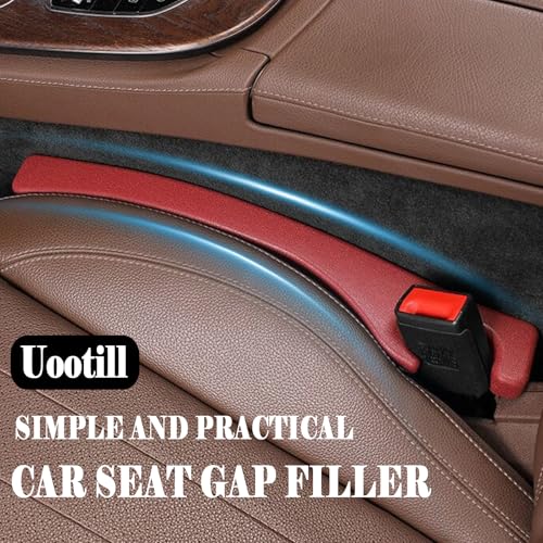 2Pcs Car Seat Gap Filler Set,Seat Gap Organizer, No Drop Seat Guard,Car Seat Accessories,Drop seat Gap fillers Between Seat and Console Stop Things from Dropping (Claret 2Pcs) - color: Claret