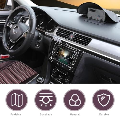 Cell Phone Sun Shade, Sunproof Glare-Proof Center Console Phone Cover, Foldable Installation-Free Dashboard Navigation Sun Shield, Universal for Most Vehicles (Black)
