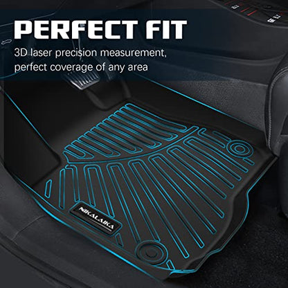 Floor Mats & Trunk Mat for All-New 2024 2025 Chevrolet/Chevy Traverse (8 Seats) with Backrest Mat All Weather Protection TPE Rubber Full Set Floor Liners Automotive Accessories, Black - size: Full Set Mats for 2024-2025 Traverse 8 Seats