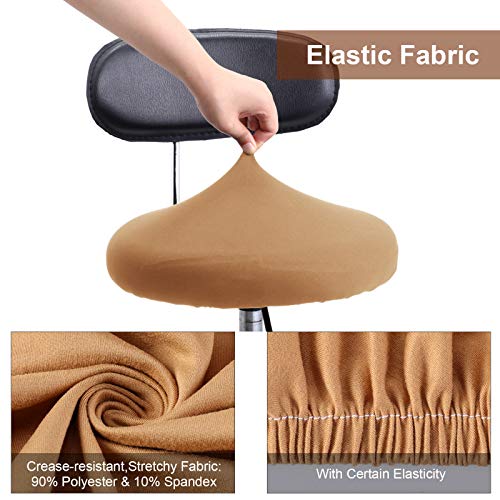 Tatuo Round Bar Stool Seat Covers Washable Stool Cushion Slipcover Elastic Bar Chair Covers for 14-17 Inch Chair (Camel Color, 4 Pieces) - color: Camel Color