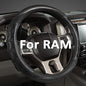 GIANT PANDA Steering Wheel Cover for Dodge Ram 1500 - Car Steering Wheel Covers for Dodge Ram 2500 3500 15.5-16 inch - Gray - color: B-Black+Gray